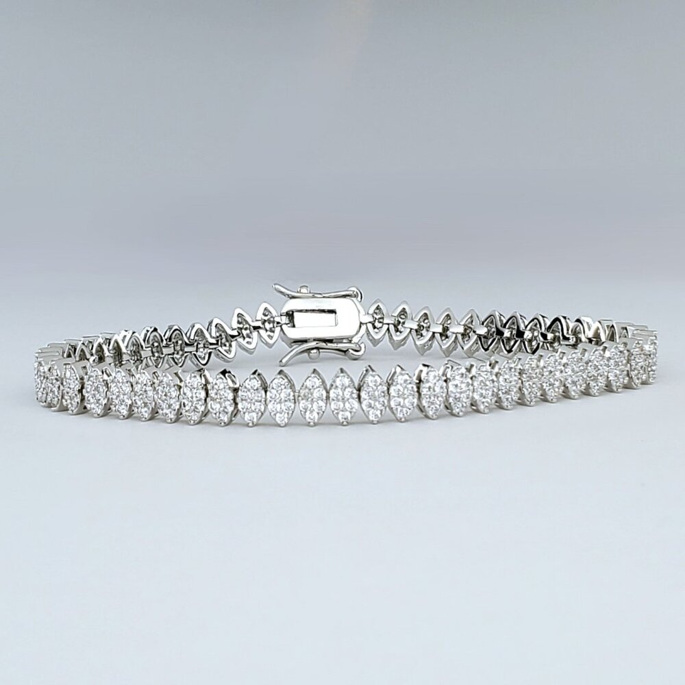 2ct Oval Diamond Womens 14K White Gold Tennis Bracelet 14 Karat Silver Jewelry